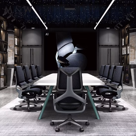 Schienale e sedile in tessuto Poltrona direzionale girevole ergonomica per manager da ufficio dal design umano